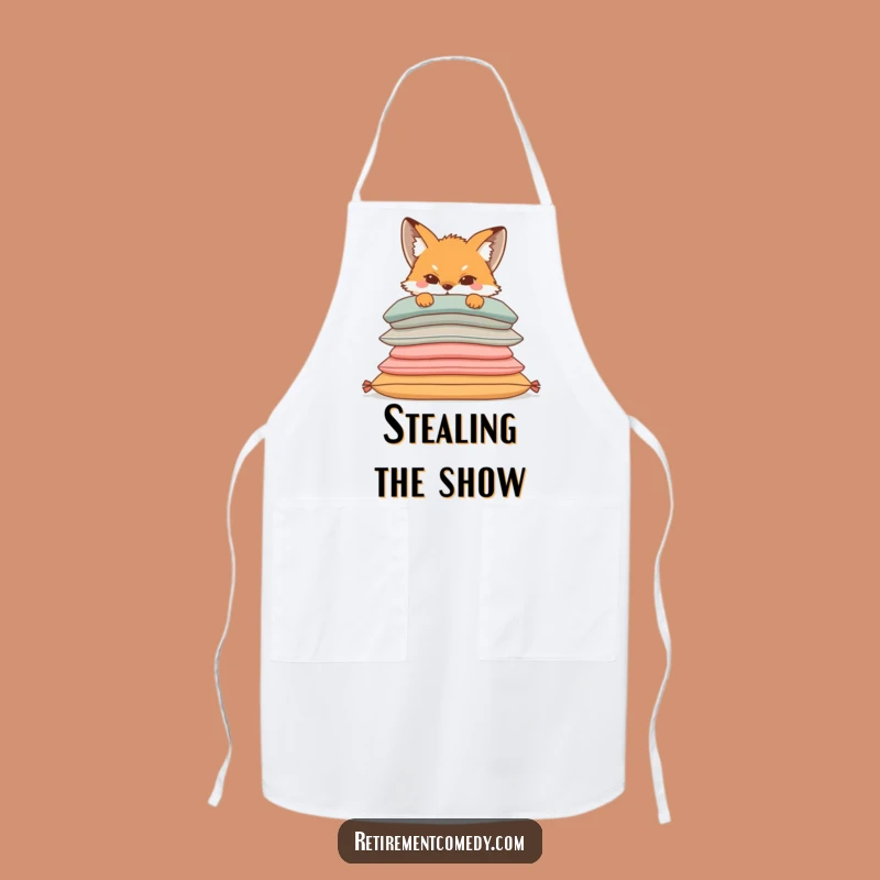 Funny Sly Fox Apron - Hilarious Kitchen Helper with Peeking Fox Design