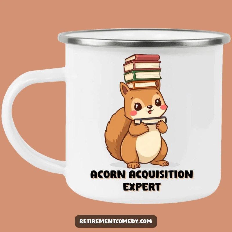 Funny Kawaii Squirrel Book Balance Camping Mug - Durable Adventure Humor Gift