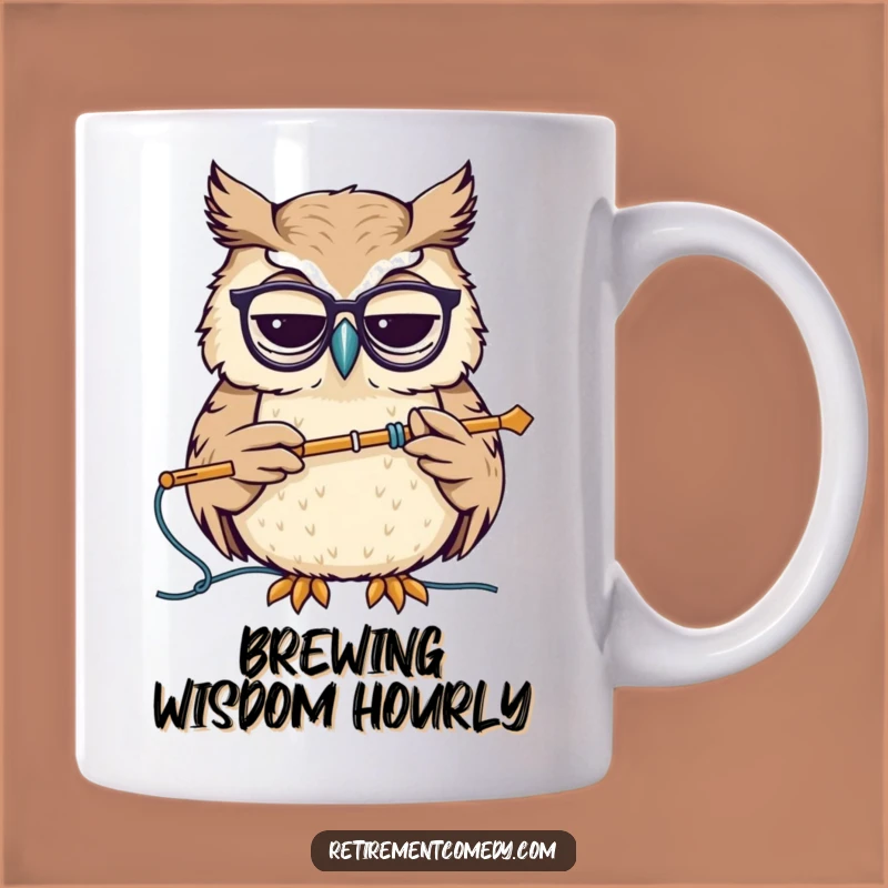 Funny Wise Owl Knitting Mug - Hilarious Scholar Design, Perfect Gift