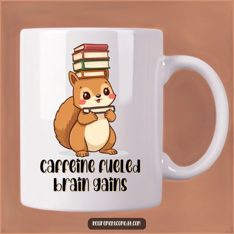 Funny Kawaii Squirrel Book Balance Mug - Perfect Intellectual Humor Gift