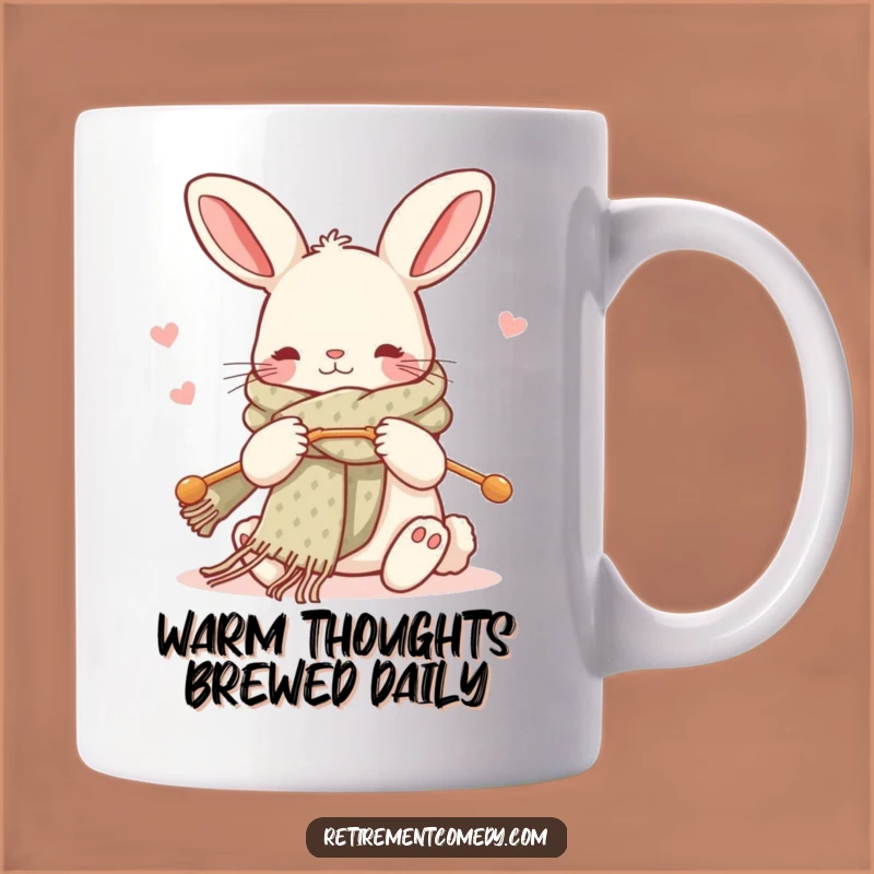 Funny Kawaii Rabbit Knitting Mug - Cozy Craft Humor Gift for Yarn Lovers