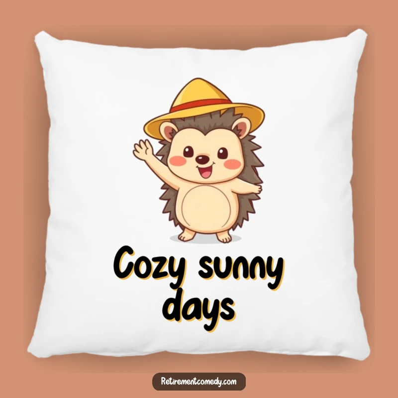 Cozy Funny Hedgehog Pillow: Cheerful Wave for Sunny Comfort