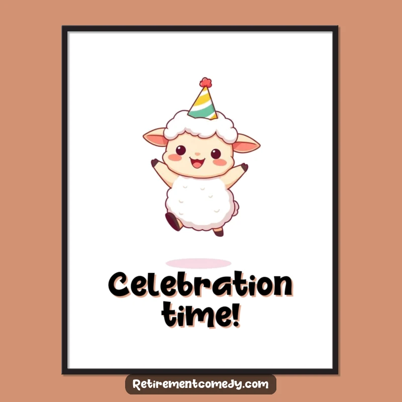 Funny Sheep Party Art Print: Instant Download of Joyful, Festive Wall Decor