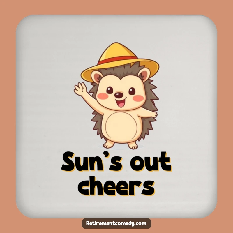 Funny Hedgehog Coaster: Cheerful Wave Protects Surfaces