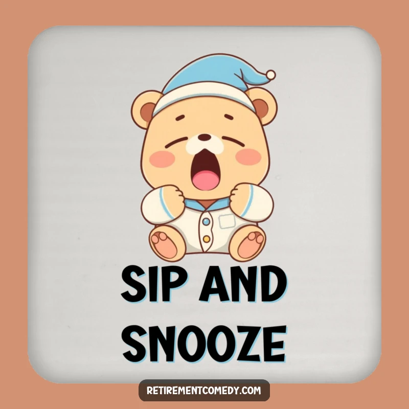 Funny Sleepy Bear Coaster: Protect Your Surfaces with a Yawn