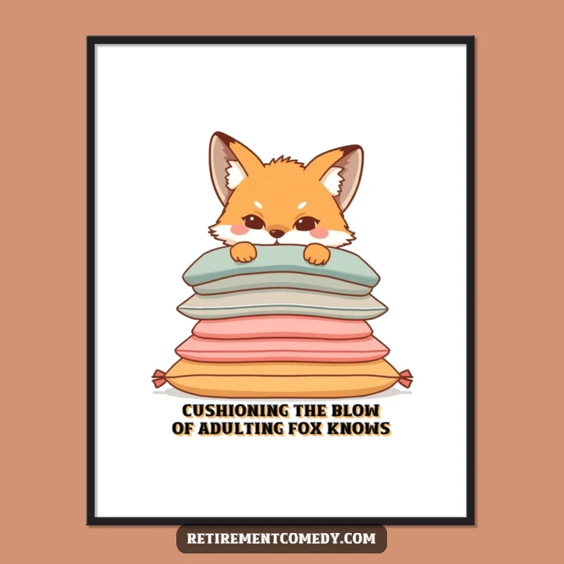 Free Printable Wall Art: Sly Fox Cushion Hideout Funny Downloadable Art