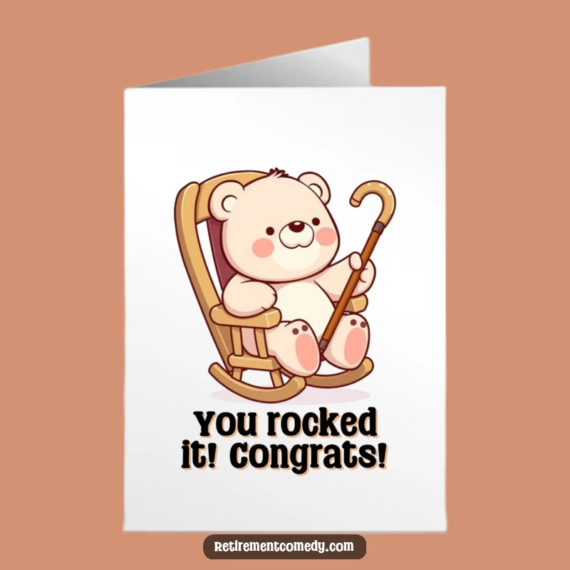 Free Printable Bear Rocking Card: Funny Congrats Downloadable Gift for Chill