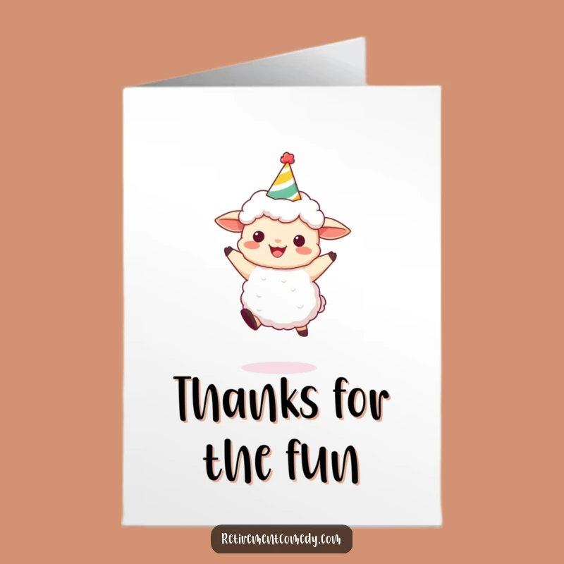 Free Printable Sheep Party Card: Funny Thank You Downloadable Gift for Thanks