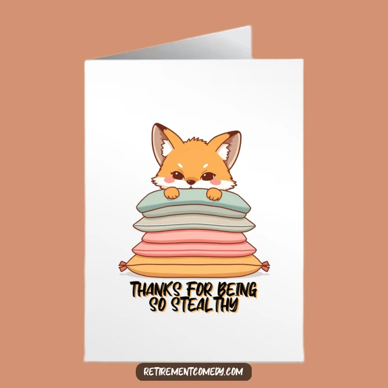Free Printable Thank You Card: Sly Fox Hiding Funny Downloadable Gift