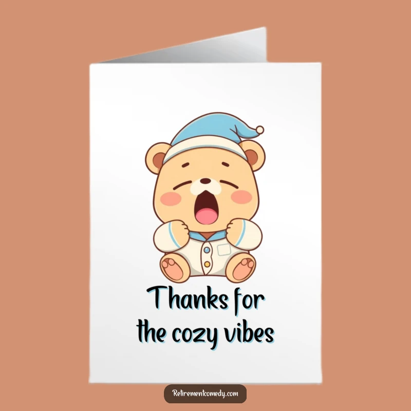 Free Printable Thank You Card: Sleepy Bear Yawning, Funny Gratitude Gift, Downloadable & Print at Home
