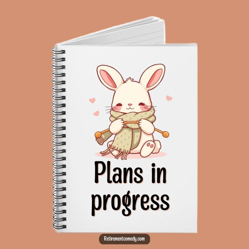 Funny Kawaii Rabbit Knitting Notebook - Jot Down Ideas with Cozy Humor