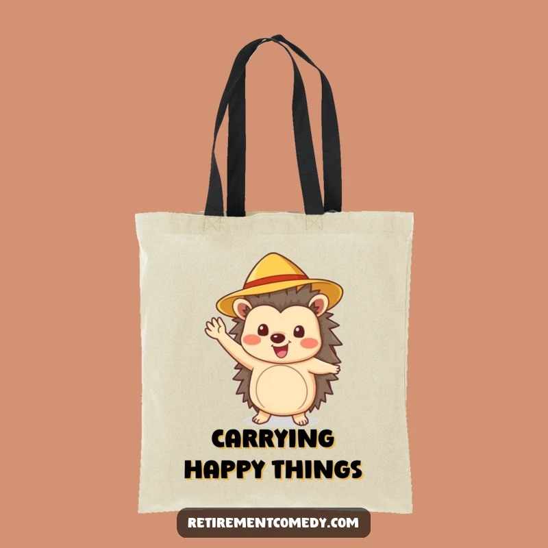 Funny Hedgehog Tote Bag: Carry Your Cheer with a Sun Hat
