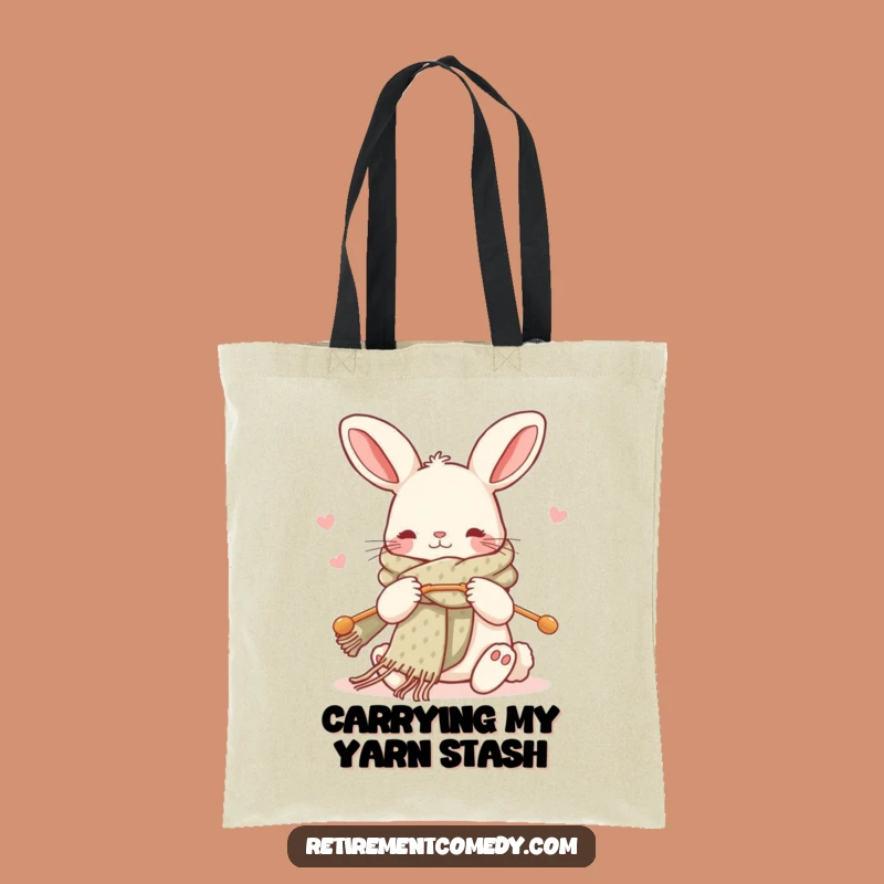 Funny Kawaii Rabbit Knitting Tote Bag - Stylish Carry-All for Yarn Stash